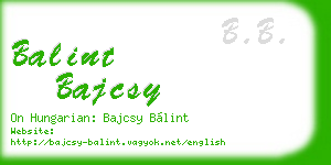 balint bajcsy business card