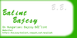 balint bajcsy business card